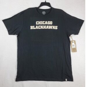 Chicago Blackhawks Mens XL 47 Brand‎ Crosstown MVP Tee Black T-Shirt
